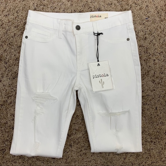 NEW Pistola White Distressed Skinny Jeans - Picture 5 of 5